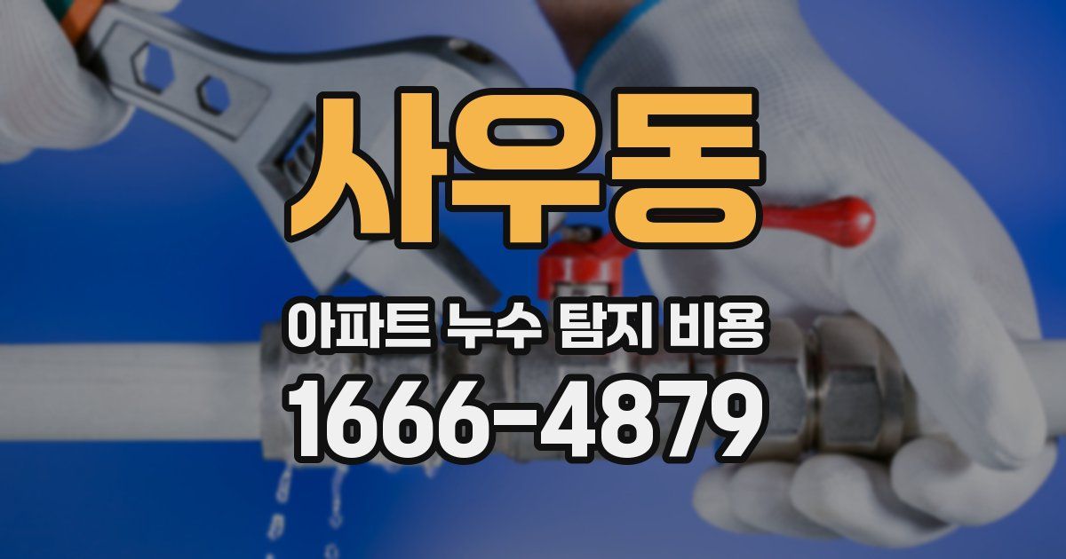 사우동 아파트 누수 탐지 비용