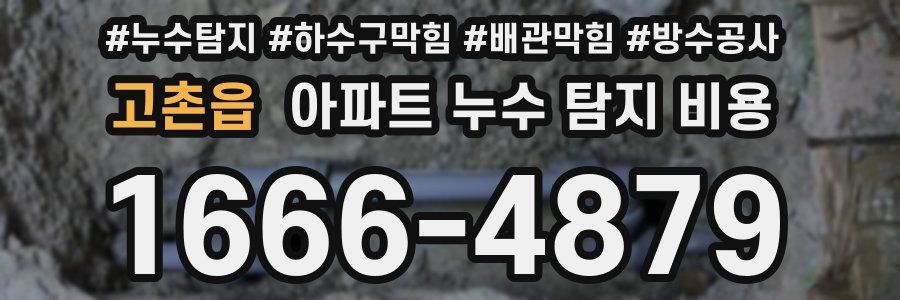 고촌읍 아파트 누수 탐지 비용