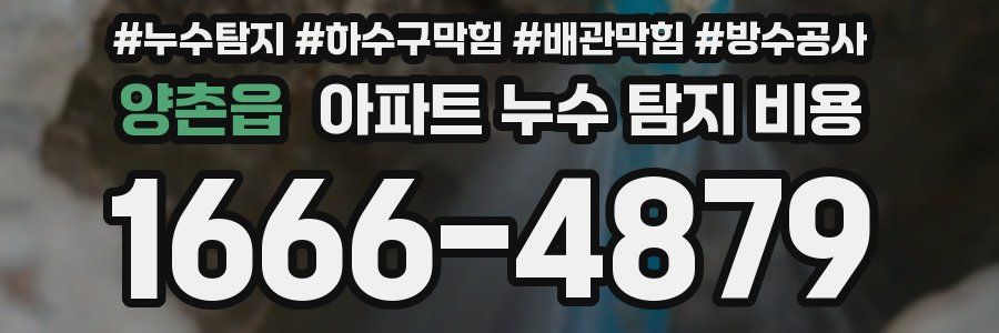 양촌읍 아파트 누수 탐지 비용
