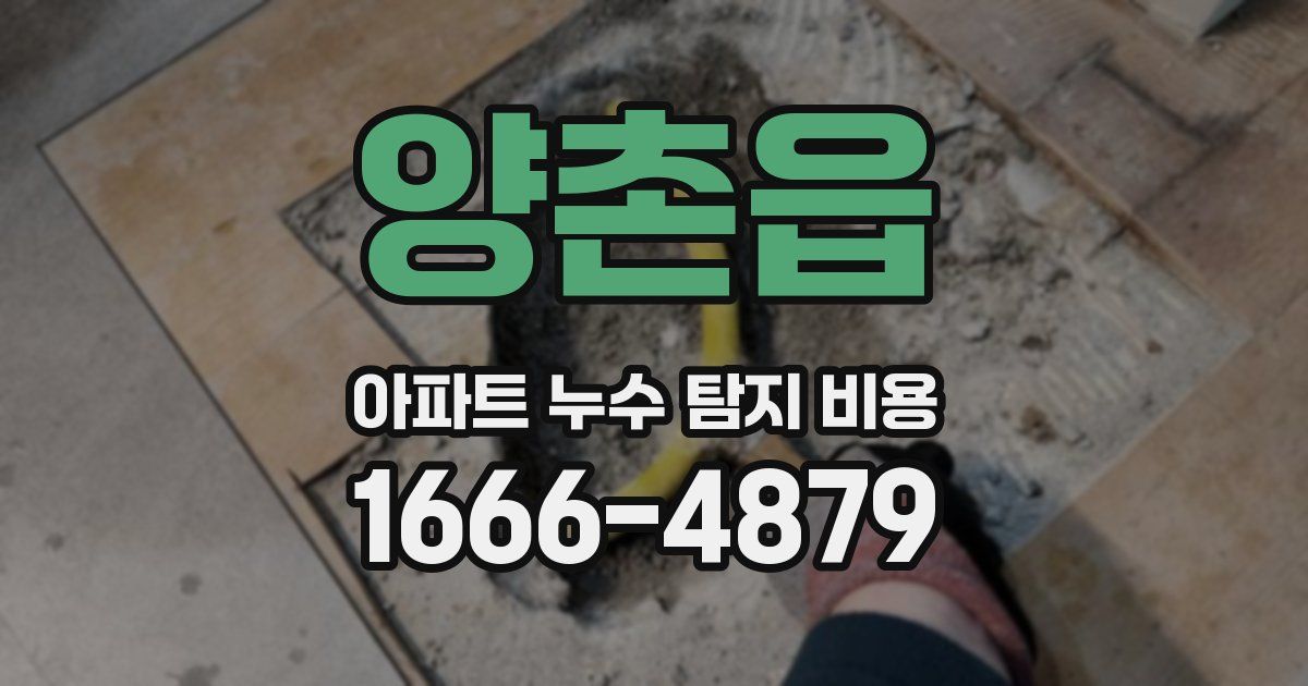 양촌읍 아파트 누수 탐지 비용