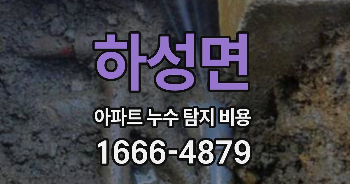 하성면 아파트 누수 탐지 비용