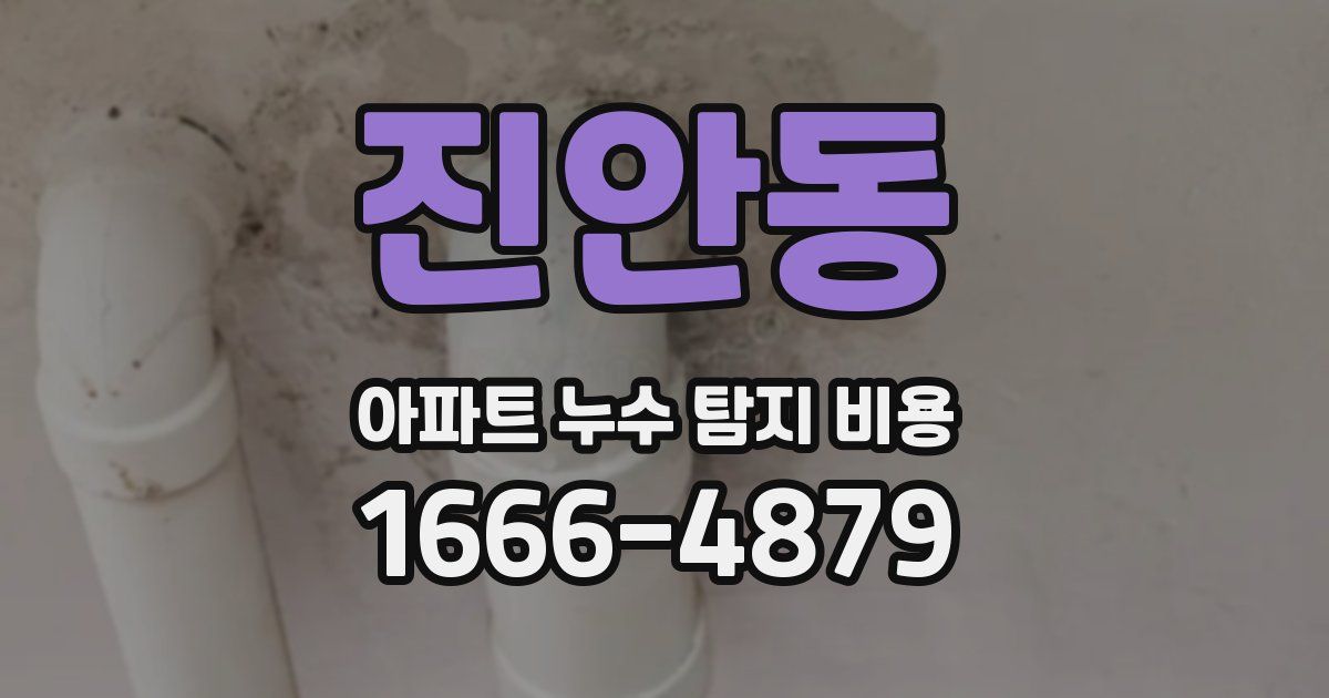 진안동 아파트 누수 탐지 비용