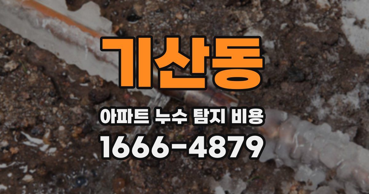 기산동 아파트 누수 탐지 비용