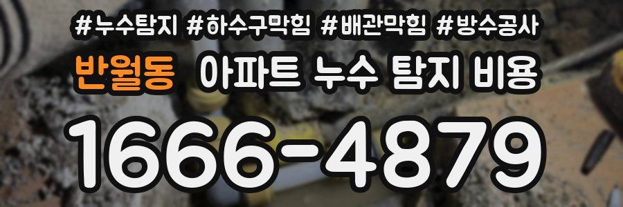 반월동 아파트 누수 탐지 비용
