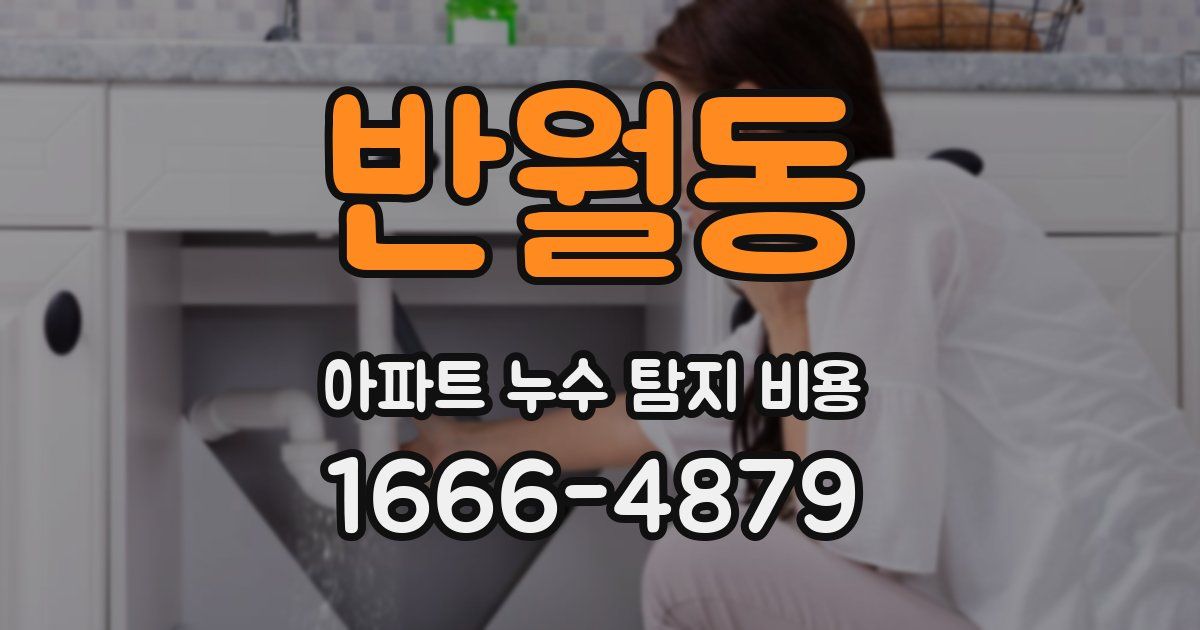 반월동 아파트 누수 탐지 비용