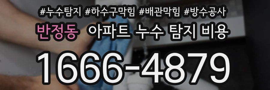 반정동 아파트 누수 탐지 비용