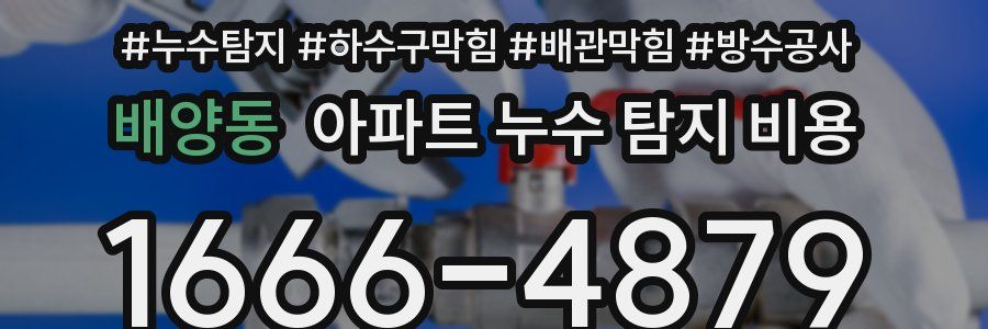 배양동 아파트 누수 탐지 비용