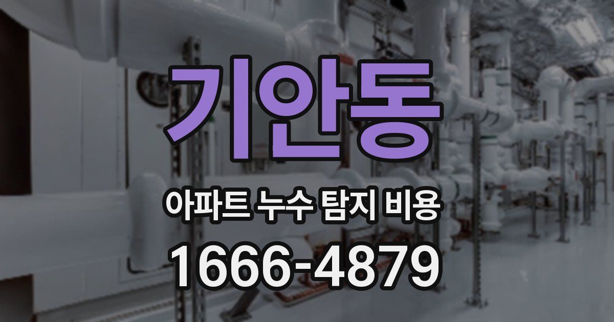 기안동 아파트 누수 탐지 비용