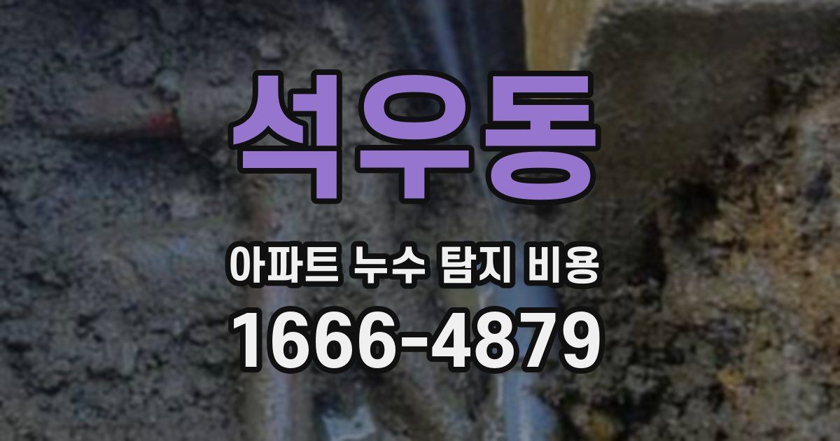 석우동 아파트 누수 탐지 비용