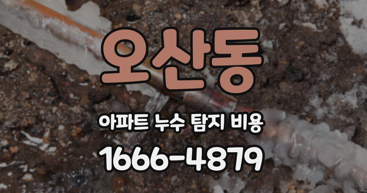 오산동 아파트 누수 탐지 비용