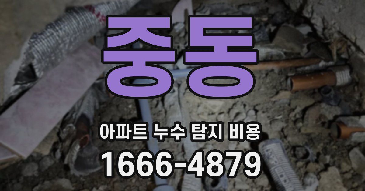 중동 아파트 누수 탐지 비용