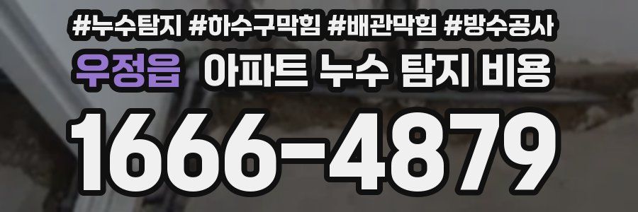 우정읍 아파트 누수 탐지 비용