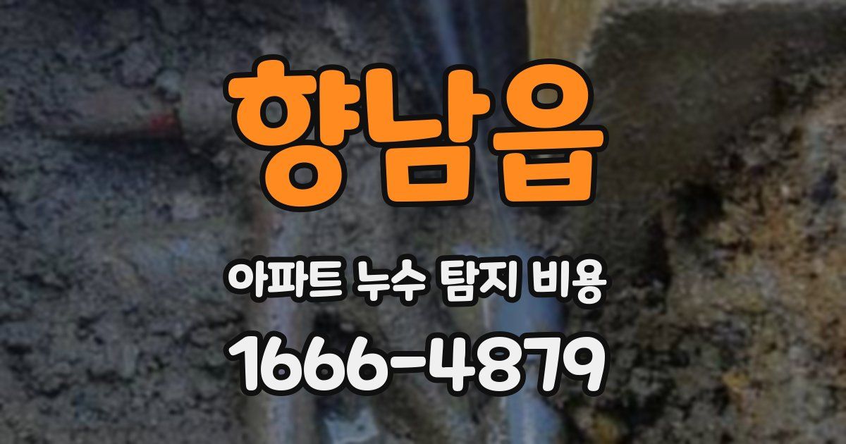 향남읍 아파트 누수 탐지 비용