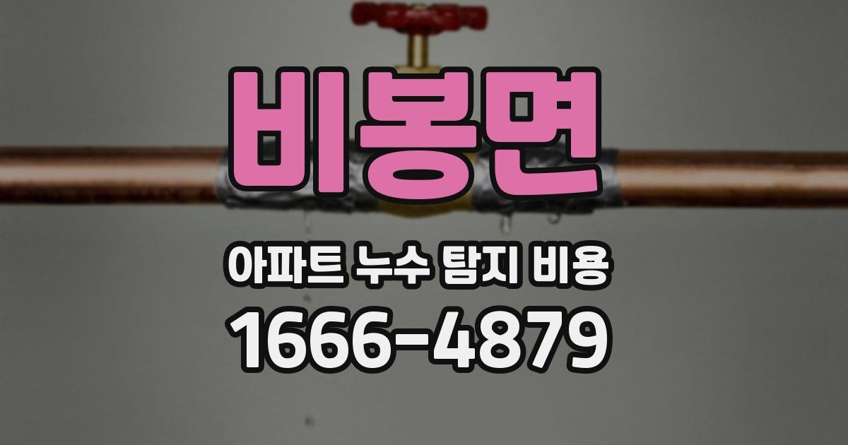 비봉면 아파트 누수 탐지 비용