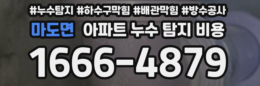 마도면 아파트 누수 탐지 비용