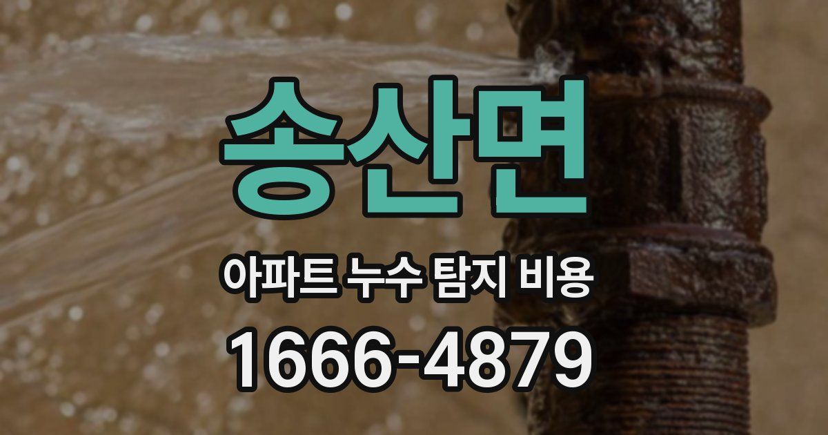 송산면 아파트 누수 탐지 비용