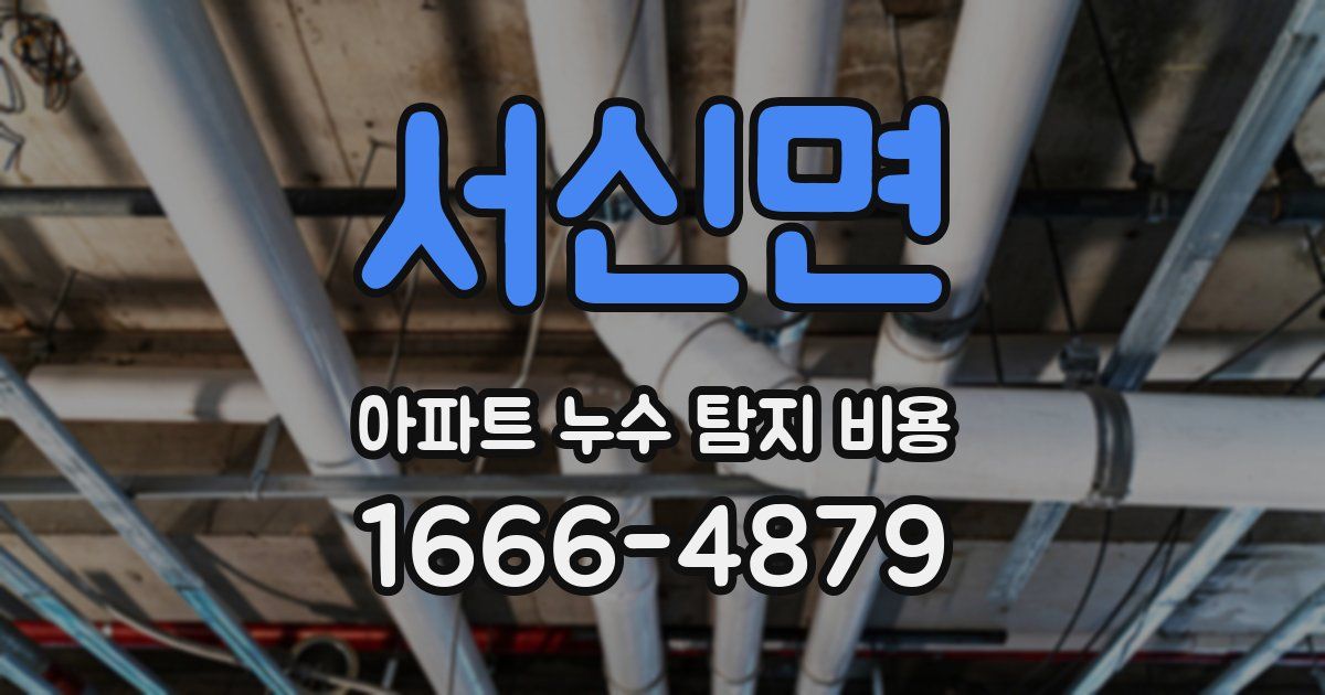 서신면 아파트 누수 탐지 비용