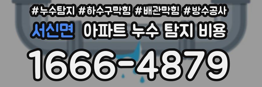 서신면 아파트 누수 탐지 비용