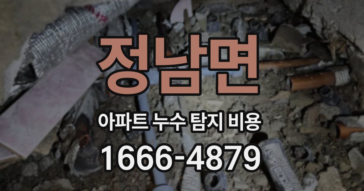 정남면 아파트 누수 탐지 비용