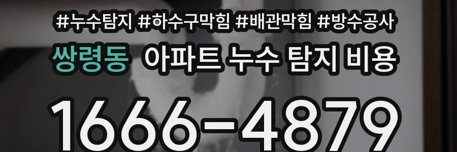쌍령동 아파트 누수 탐지 비용