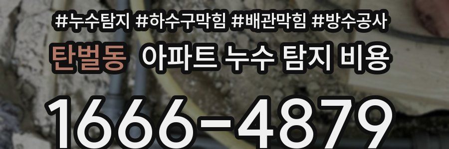 탄벌동 아파트 누수 탐지 비용