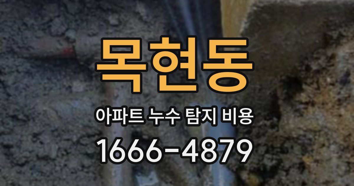 목현동 아파트 누수 탐지 비용
