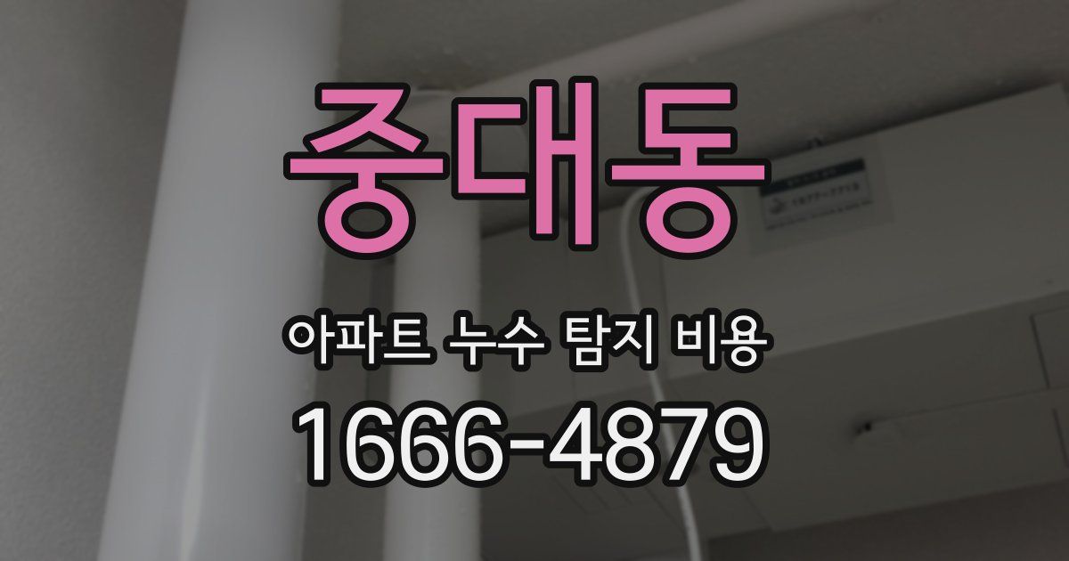 중대동 아파트 누수 탐지 비용