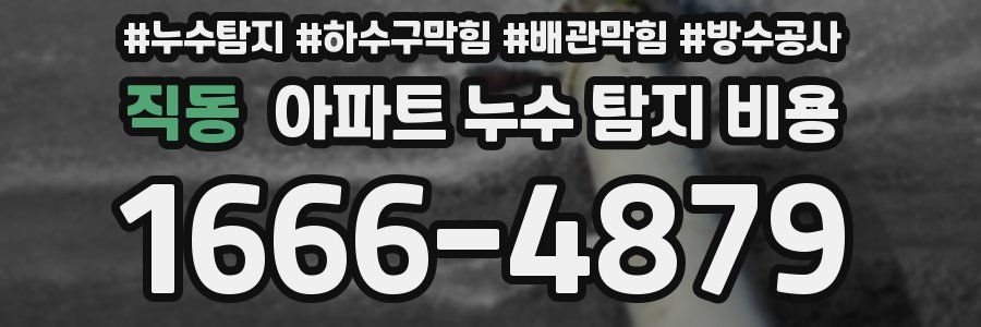 직동 아파트 누수 탐지 비용