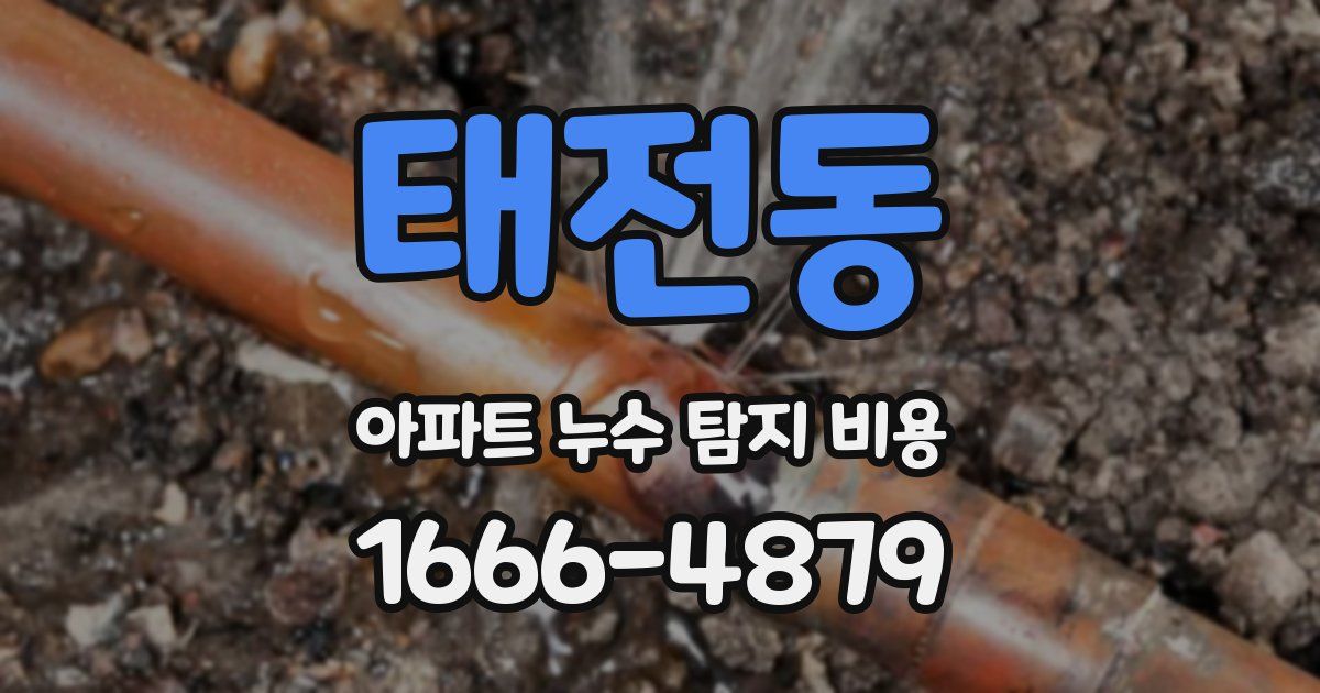 태전동 아파트 누수 탐지 비용