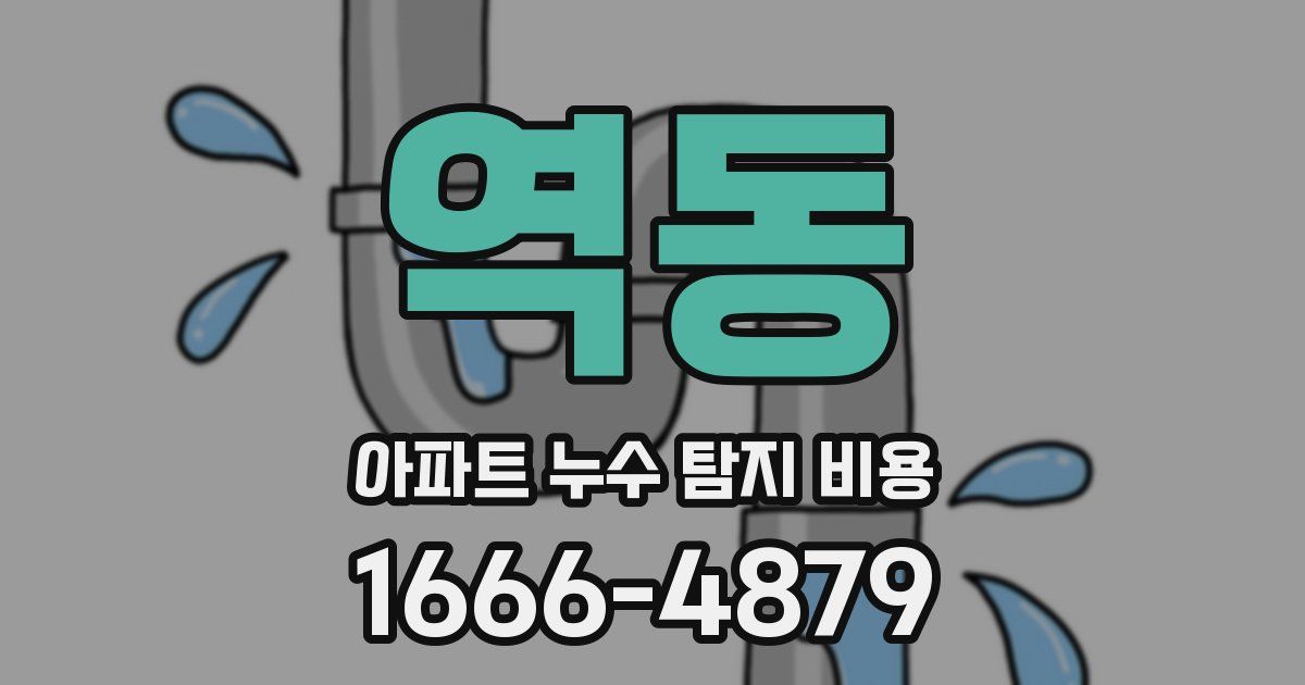 역동 아파트 누수 탐지 비용