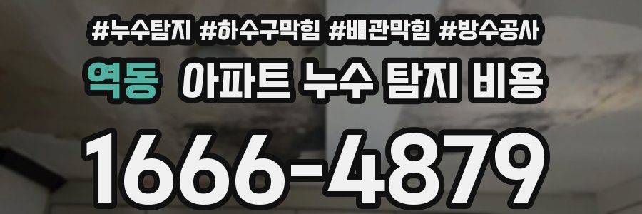 역동 아파트 누수 탐지 비용