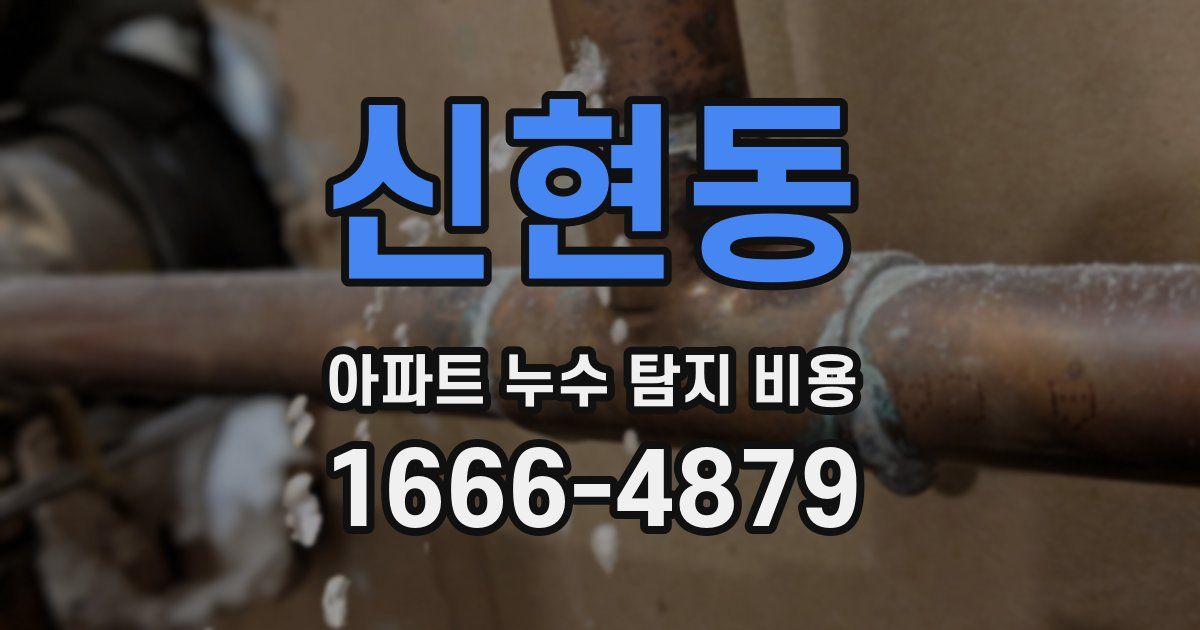 신현동 아파트 누수 탐지 비용