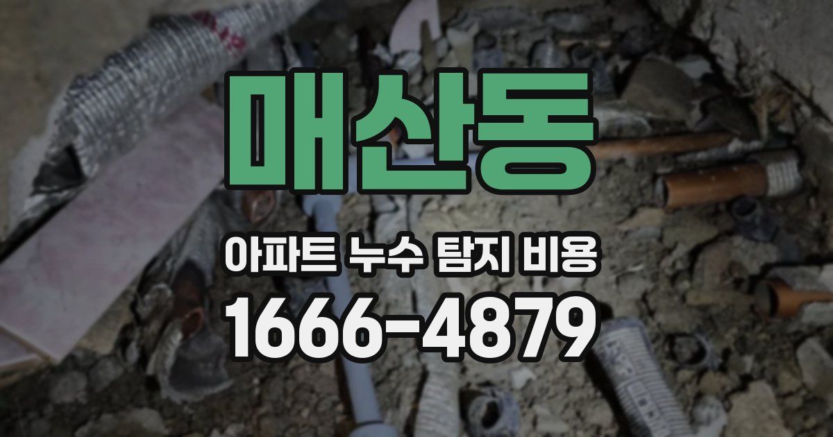 매산동 아파트 누수 탐지 비용