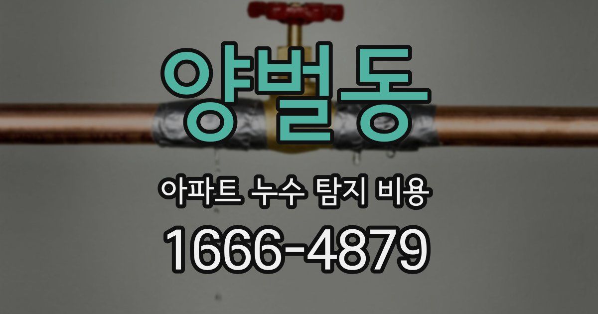 양벌동 아파트 누수 탐지 비용