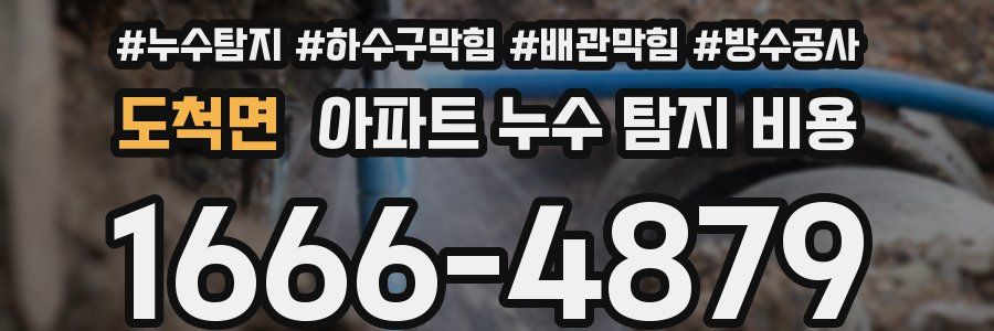 도척면 아파트 누수 탐지 비용