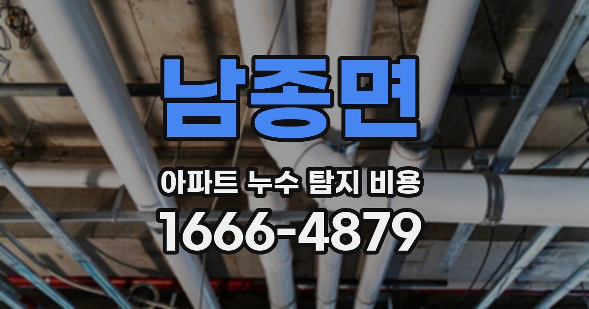 남종면 아파트 누수 탐지 비용