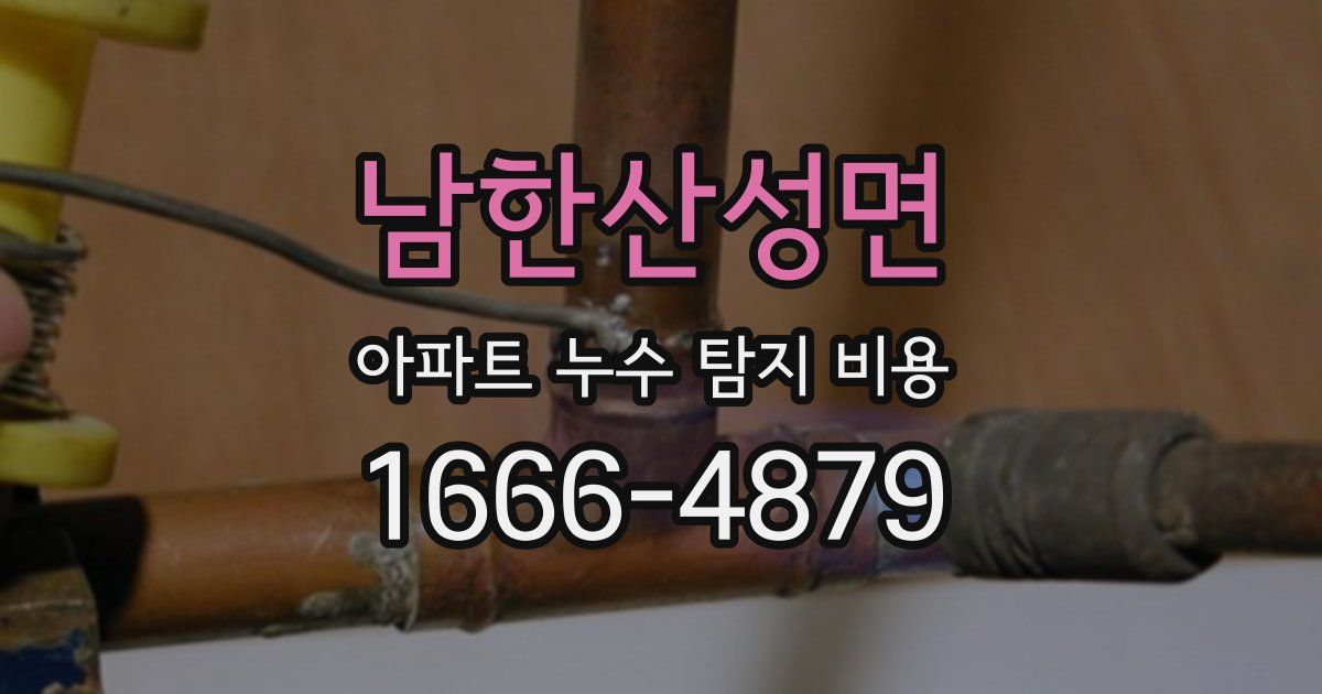 남한산성면 아파트 누수 탐지 비용