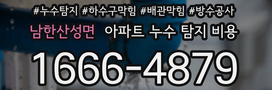 남한산성면 아파트 누수 탐지 비용