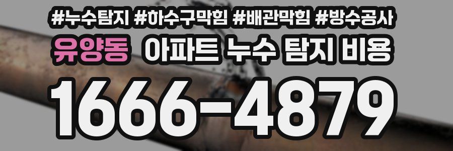 유양동 아파트 누수 탐지 비용