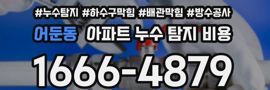 어둔동 아파트 누수 탐지 비용