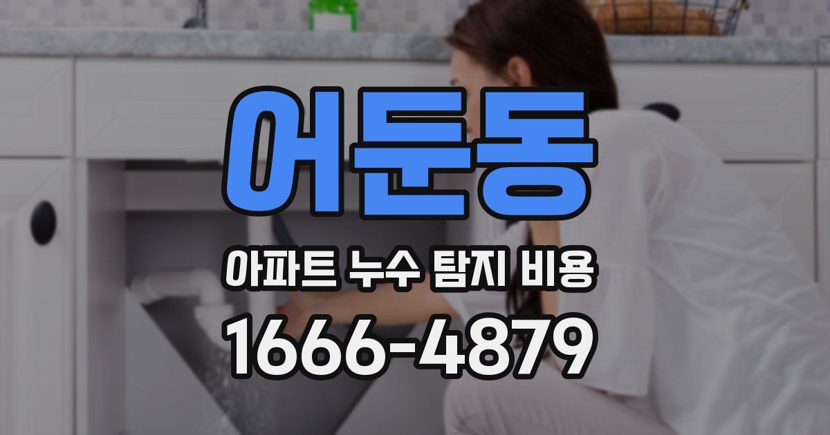어둔동 아파트 누수 탐지 비용