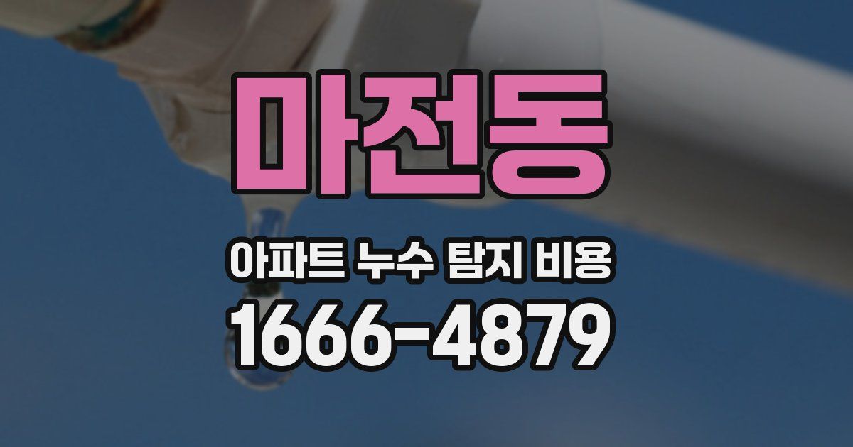 마전동 아파트 누수 탐지 비용