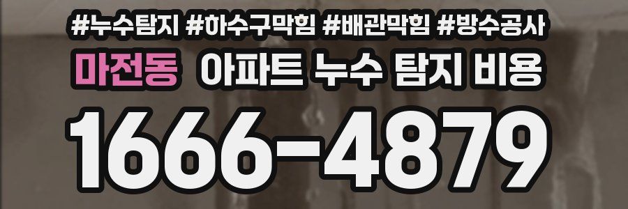 마전동 아파트 누수 탐지 비용
