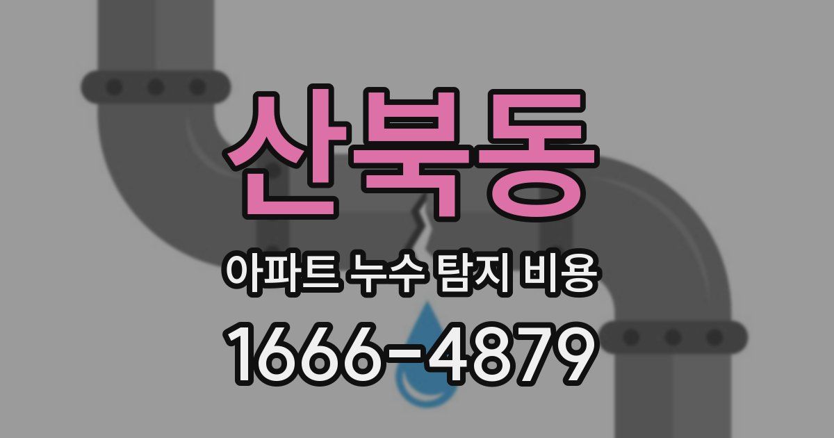 산북동 아파트 누수 탐지 비용