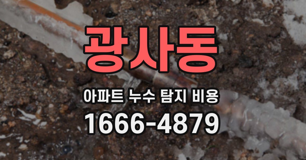 광사동 아파트 누수 탐지 비용