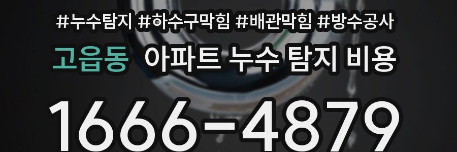 고읍동 아파트 누수 탐지 비용