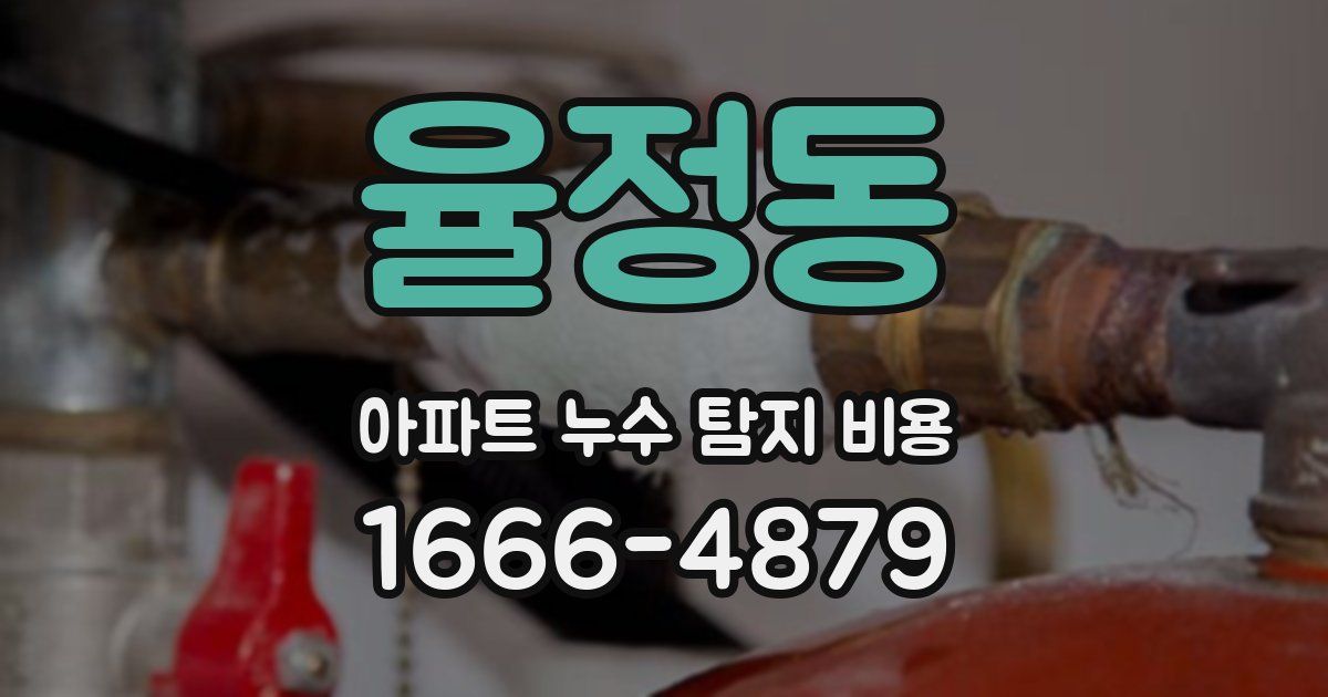 율정동 아파트 누수 탐지 비용