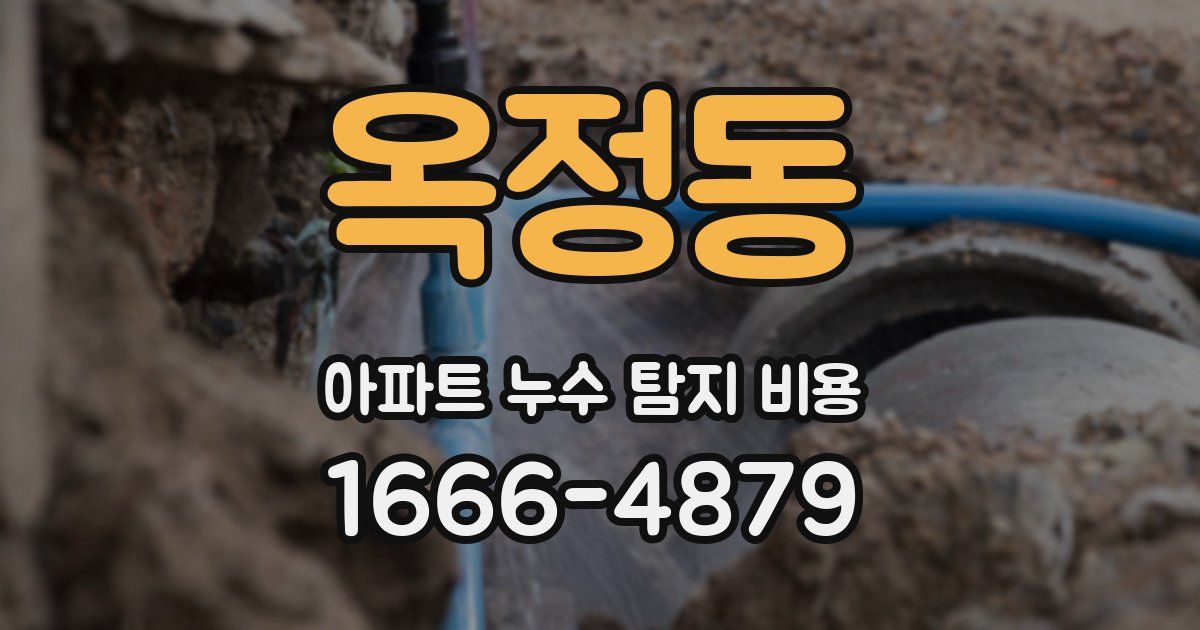 옥정동 아파트 누수 탐지 비용