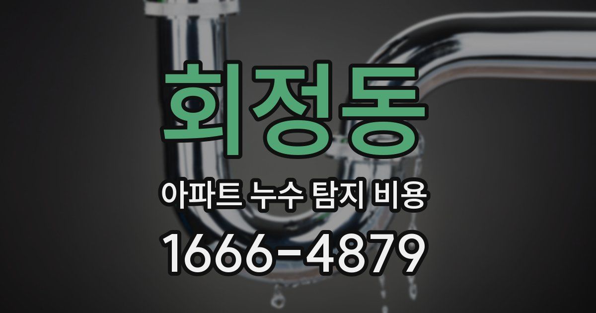 회정동 아파트 누수 탐지 비용