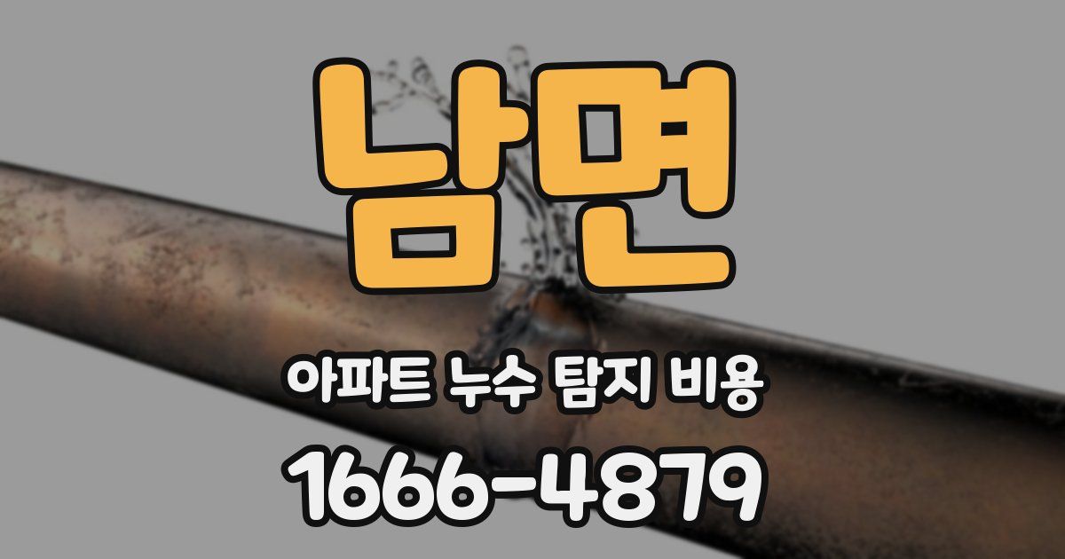 남면 아파트 누수 탐지 비용